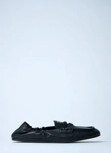 Logo Motif Leather Loafers