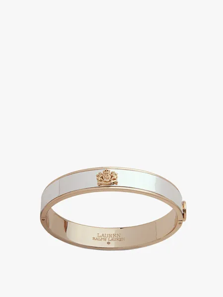 Lauren Ralph Lauren Two Tone Lauren Ralph Lauren Crested Bangle with Snap Closure