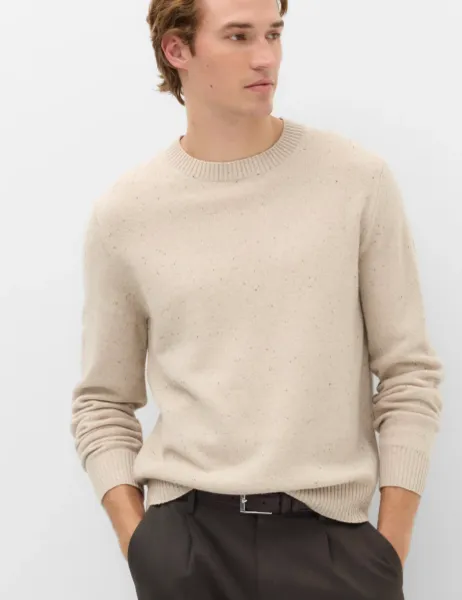 Marks & Spencer Pure Lambswool Crew Neck Jumper Neutral