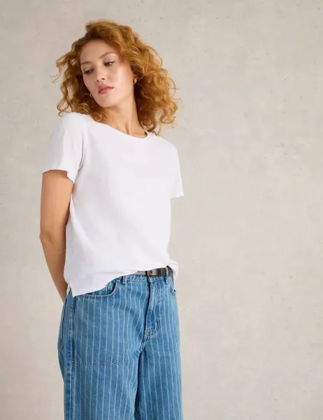 White Stuff Pure Cotton T-Shirt White