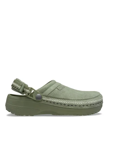 Crocs Ankle Strap Flat Clogs Green