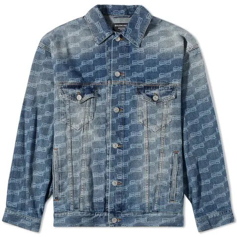 BB All-Over Print Oversized Denim Jacket