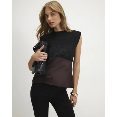 River Island Hybrid Lace T-Shirt