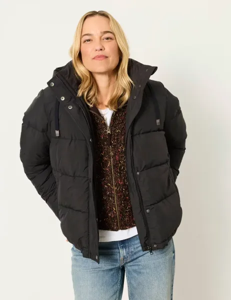 FatFace Puffer Jacket Black