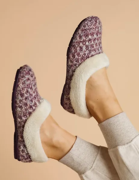 Jones Bootmaker Faux Fur Lined Slippers Purple