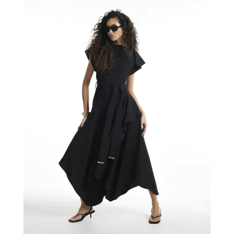 River Island Wrap Style Hanky Hem Midi Dress