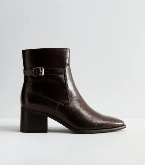 Women's Dark Burgundy Faux Leather Block Heel Pointed Toe Boots Vegan