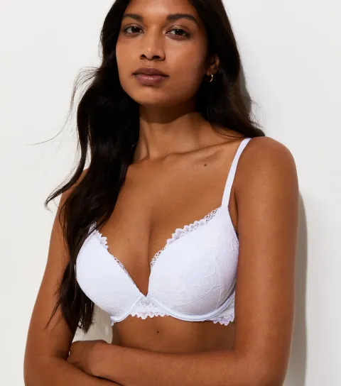 Women's White Lace Boost Bra