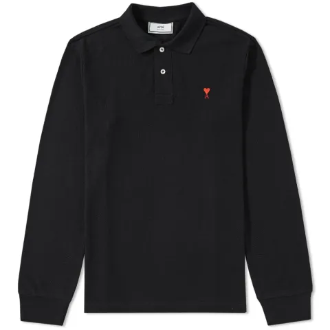 AMI Long Sleeve de Coeur Polo
