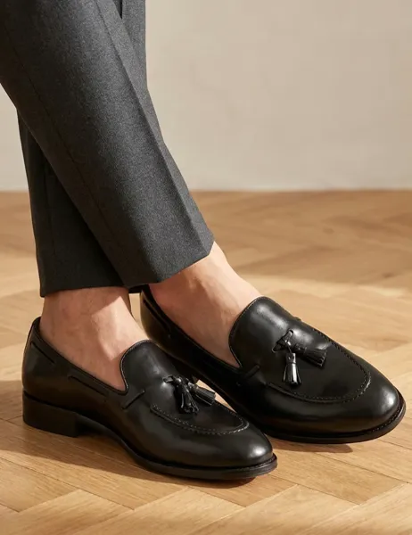 Jones Bootmaker Leather Slip On Tassel Loafers