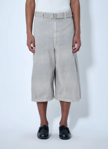 Wide-Leg Denim Culottes