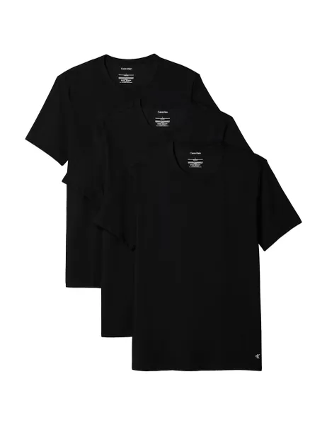 Calvin Klein 3 Pack Cotton Rich Short Sleeve T Shirts Black