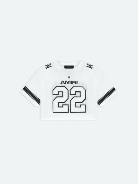 WOMEN- WOMEN'S 22 CROPPED MESH TEE - WHITE