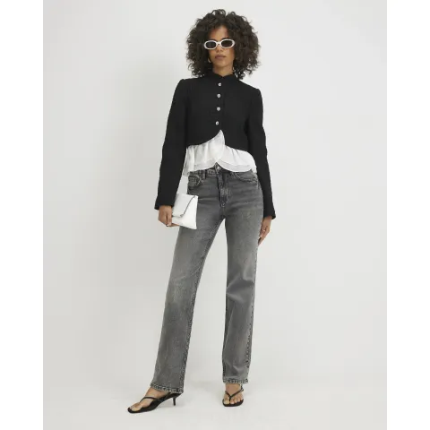 River Island High Waisted Stretch Straight Leg Jeans