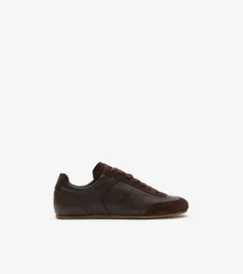 Leather Knight Runner Sneakers​ in Moorhen brown