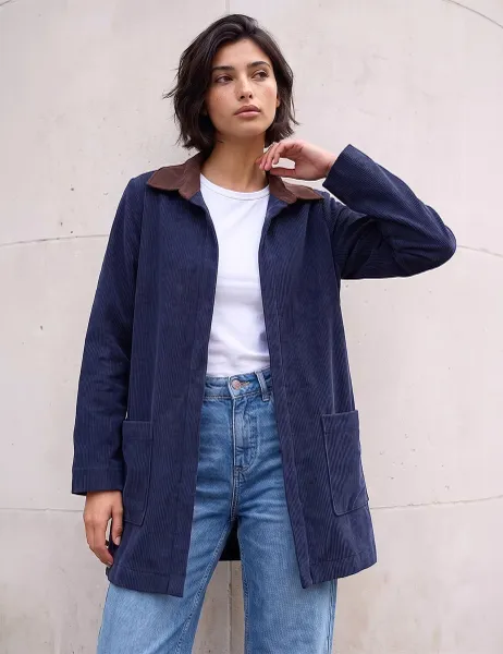 Roman Petite Cord Jacket Navy Mix