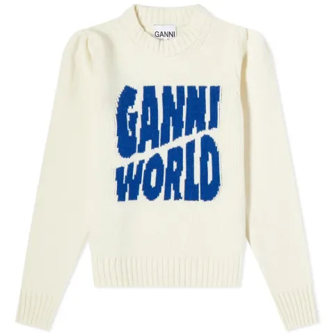 Logo Puff Shoulder Knit