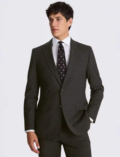 Moss Tailored Fit Wool Rich Suit Jacket Charcoal