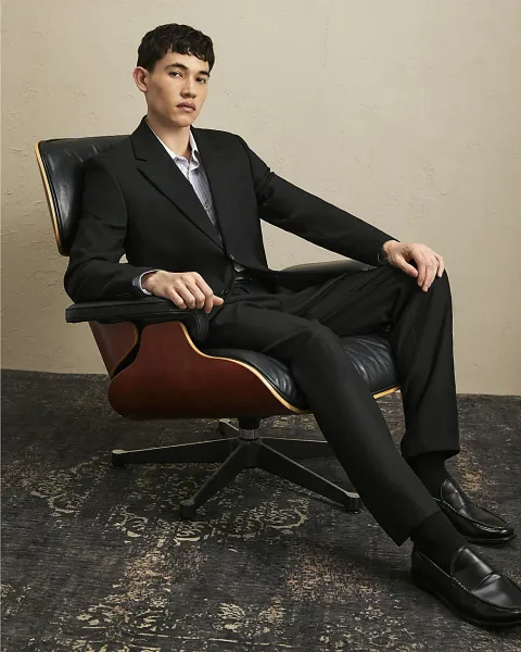 River Island Slim Fit Stretch Tailored Suit Trousers
