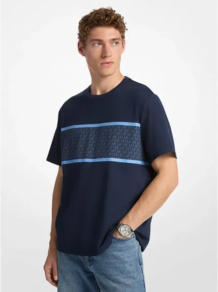 Signature Logo Striped Cotton T-Shirt
