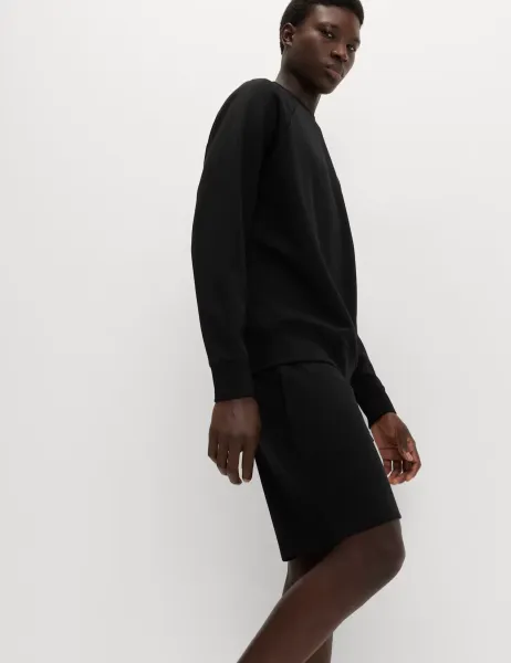 Goodmove Performance Jersey Crew Neck Sweatshirt Black