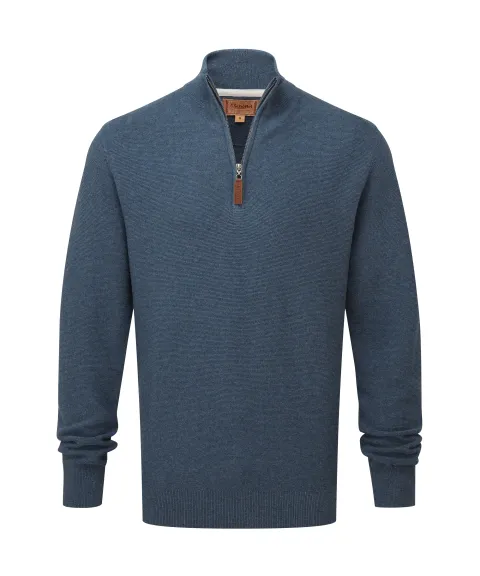 Schöffel Country Porthleven Quarter Zip Jumper - Dark Pigeon Blue