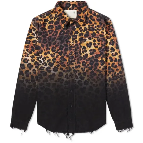 Shredded Seam Shirt In Leopard