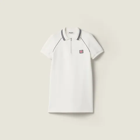 Bonded cotton piqué minidress
