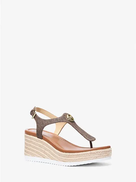 Val Signature Logo Thong Wedge Sandal