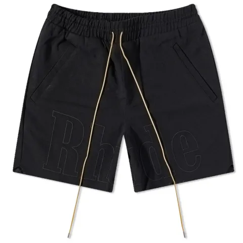Embroidered Twill Logo Shorts