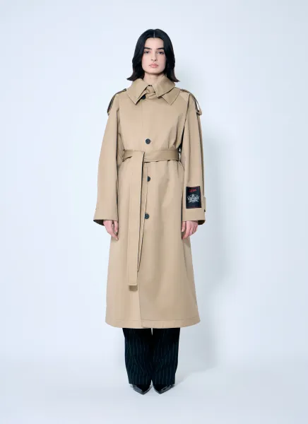 Deconstructed Cotton-Twill Trench Coat