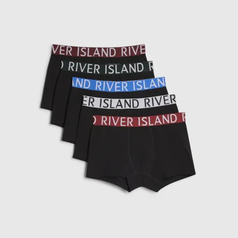 River Island Jacquard Waistband Trunks Pack Of 5
