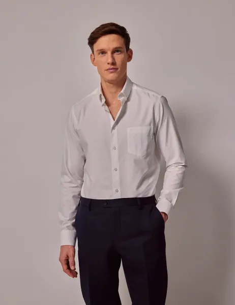 Hawes & Curtis Regular Fit Pure Cotton Oxford Shirt White