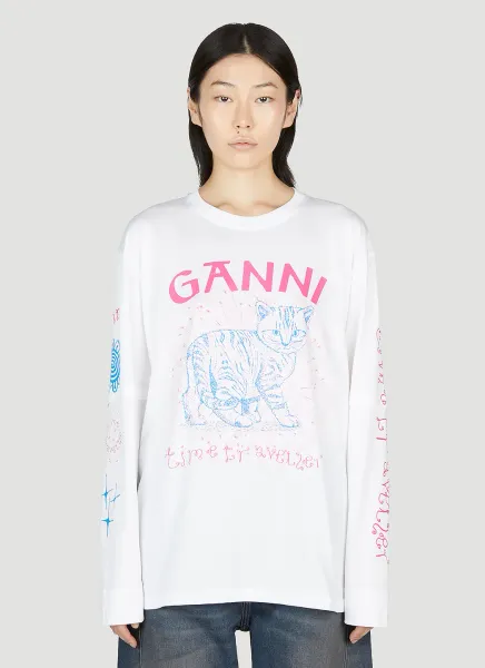 Relaxed Cat Long Sleeve T-Shirt