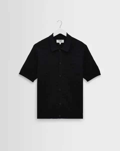 Tellaro - Navy Flower Jacquard Shirt