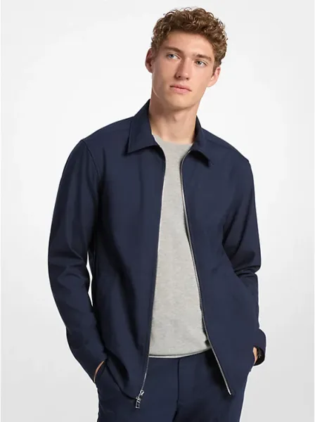 Zip-Up Woven Shirt Jacket