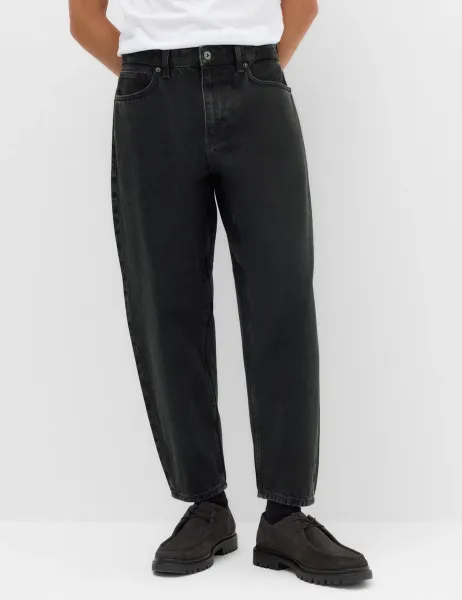 Marks & Spencer Authentic Barrel Fit Rigid Jeans Black Denim