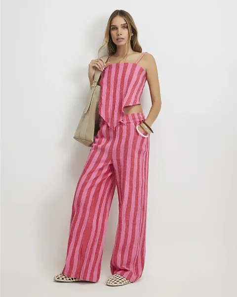 River Island Stripe Pull On Pj Style Trousers