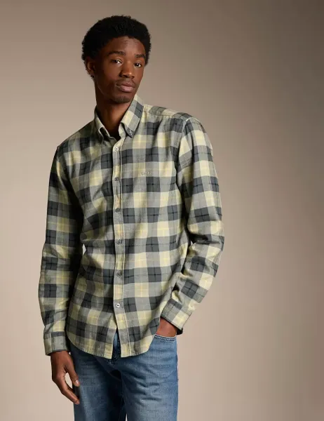 Boss Regular Fit Easy Iron Pure Cotton Checked Shirt Green Mix