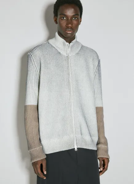 Zip-up Stripe Sweatshirt