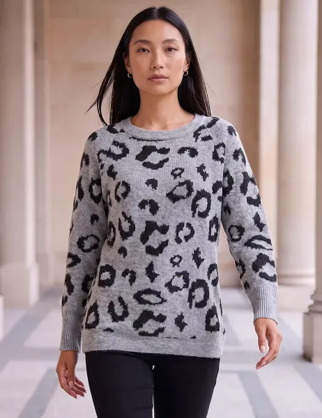 Roman Animal Print Jumper Grey