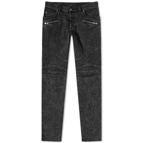 Ribbed Biker Jeans
