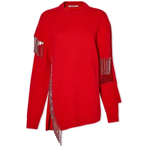 Cutout Cupchain Crystal Knitted Sweater