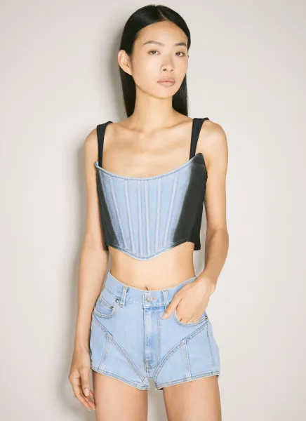 Bi-Material Denim Corset