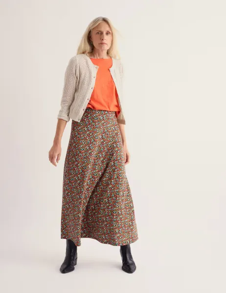 Seasalt Cornwall Cotton Rich Ditsy Floral Midaxi Skirt Multi
