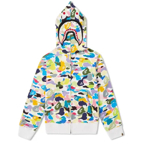 Multi Camo Shark Zip Hoodie