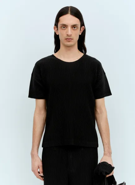 Basic Crewneck Pleated Top