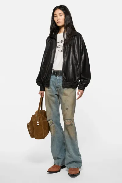 Leather blouson