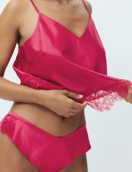 Marks & Spencer Margot Lace & Satin Frenchie Knickers Fuchsia