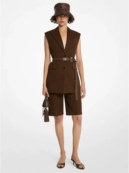 Michael Kors Stretch Cotton Sleeveless Jacket
